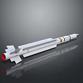 White Streamlined Missile With Red Tail Nozzle And Military Weapon Design