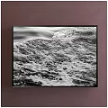 Stunning Black and White Ocean Waves Landscape Painting With Foamy Water Details