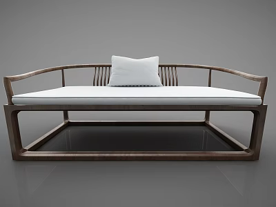 Modern Sectional Sofa With Wooden Frame White Cushion And Pillow Design 3d model