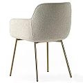 Elegant Beige Accent Chair With Soft Velvet Upholstery And Golden Metal Legs