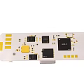 Electronic Circuit Board With USB Interface Yellow Markers Chip And Components 3d model