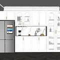 French Wine Cabinet Sideboard Combination Locker 3d model