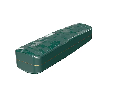 Dark Green Rectangular Storage Box With Checkered Pattern For Daily Life Supplies 3d model