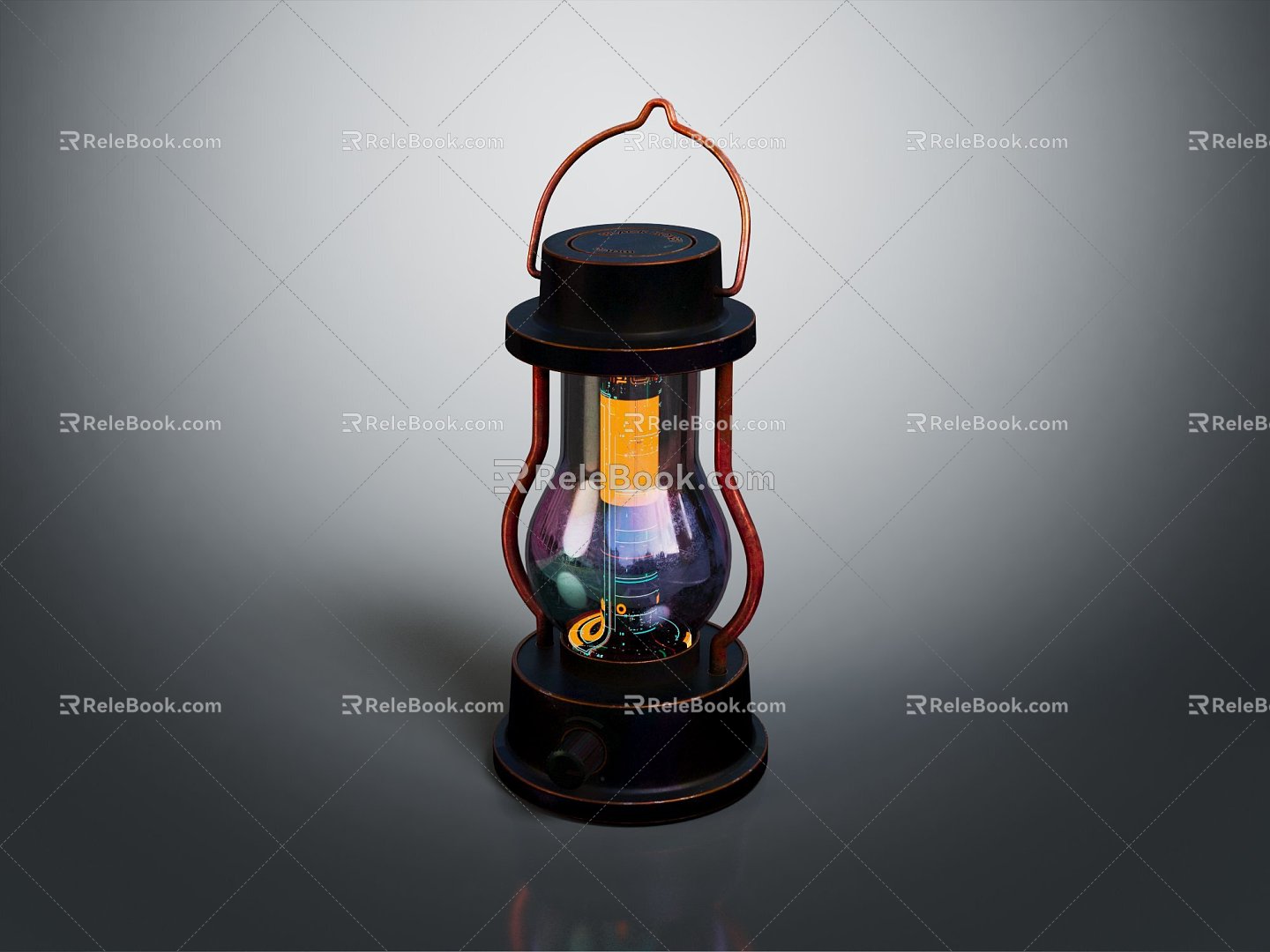 Retro kerosene lamp sci-fi kerosene lamp 3d model