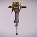 BACKHOE Yellow And Black Handheld Jackhammer For Industrial Construction Work 3d model