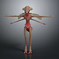 Fantasy Alien Creature Character With Unique Head Design And Wing Like Appendages