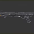 Futuristic Metallic Pistol Weapon Design With Scope Grip And Barrel Details