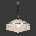 Modern Glass Chandelier With Round Multi Layer Hanging Design And Elegant Decorative Elements 3d model