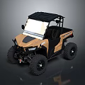 Brown And Black UTV With Open Top Large Tires For Off Road Use