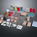 Everyday Household Essentials With Drying Rack Colorful Clothes Buckets Mats And Tables
