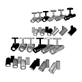 Various Modern Wall Lamps With Different Designs And Metal Finishes Collection