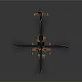 Military Helicopter With Green And Orange Camouflage Paint Large Rotors Modern Design And Equipment
