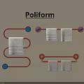 Poliform Bathroom Accessories With Red Towel Racks White Towels And Blue Decorative Balls