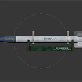 Two Military Missiles With Blue And Green Tips On Green Stands
