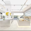 Modern Dessert Shop Interior With Glass Display Cases And Fresh Assorted Pastries