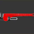 Red Pipe Wrench Professional Plumbing Tool With Metal Construction Shiny Surface And Ergonomic Handle Design