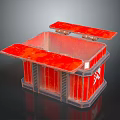 Modern Red Weapon Structure With Open Covers And Striped Design Features 3d model