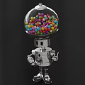 Robot Game And Movie Character With Transparent Head Filled Colorful Candies