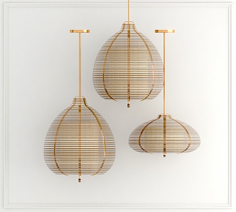 Chandelier Chinese Chandelier Rattan Chandelier Decorative Lamp 3d model