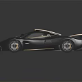 Black And Gold Luxury Sports Car With Streamlined Design And Rear Spoiler