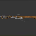 Classic Crossbow Weapon Featuring Wooden Grip Metal Frame And Decorative Bowstring