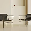 Modern Minimalist Metal Frame Black Upholstered Leisure Chairs For Bright Elegant Home Interiors