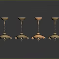 Vintage Metal Candle Holders With Decorative Bases And Chain Design For Home Decor