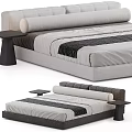 Modern Minimalist Double Bed Design With Upholstered Headboard And Bedside Tables