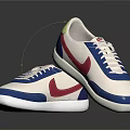 Nike White Blue Pink Sneakers With Green Tongue And Classic Design