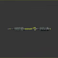 Modern Tactical Rifle With Camouflage Pattern Yellow Accents And Scope Attachment