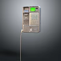 Public Payphone Structure With Green Display Keypad And Coin Slot