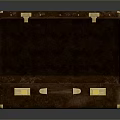 Brown Open Leather Suitcase With Velvet Interior Brass Clasps And Handle