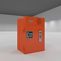 Orange Industrial Equipment Enclosure With Control Panel Ventilation And Safety Features 3d model