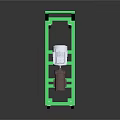 Green Metal Equipment Cart With Wheels And Top Mounted Mechanical Apparatus