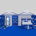 Yuexianhuo Event Stage With Blue Carpet Truss Structure Product Display And Lighting