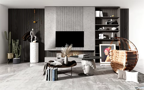modern living room 3d model