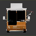 Orange Mobile Food Truck With White Roof Red And White Striped Awning And Headlights