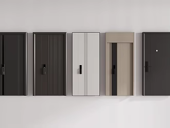 Modern security door entry door wood 3d model
