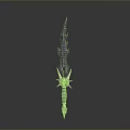 Fantasy Sword With Unique Purple Blade And Intricate Golden Hilt Decorations