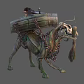 Game Movie Fantasy Monster Creature With Green Skin Chained Box On Back Open Mouth