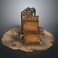 Weapon Storage Setup With Wooden Crates Metal Barrels On Dirt Ground Surface