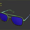 Stylish Modern Sunglasses With Blue Lenses Silver Frames And Black Temple Arms
