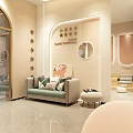 Ying Shiyi Mall Store Manicure Eyelash One Stop Service With Arched Door Round Windows And Green Plants