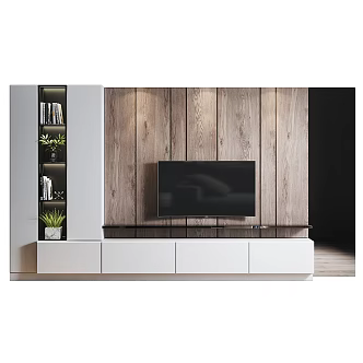 Modern TV background wall hanging TV 3d model
