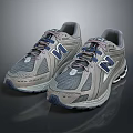 Comfortable Gray And Blue New Balance Sneakers With Mesh Upper And Cushioned Sole