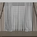 Beige Thick Curtains With White Sheer Panels For Window In Minimalist Interior With Blinds