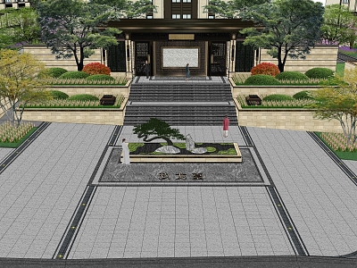 New Chinese Gate Residential Entrance model