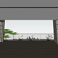 Spacious Villa Balcony With Wooden Flooring Overlooking City Skyline Mountain Scenery And Trees