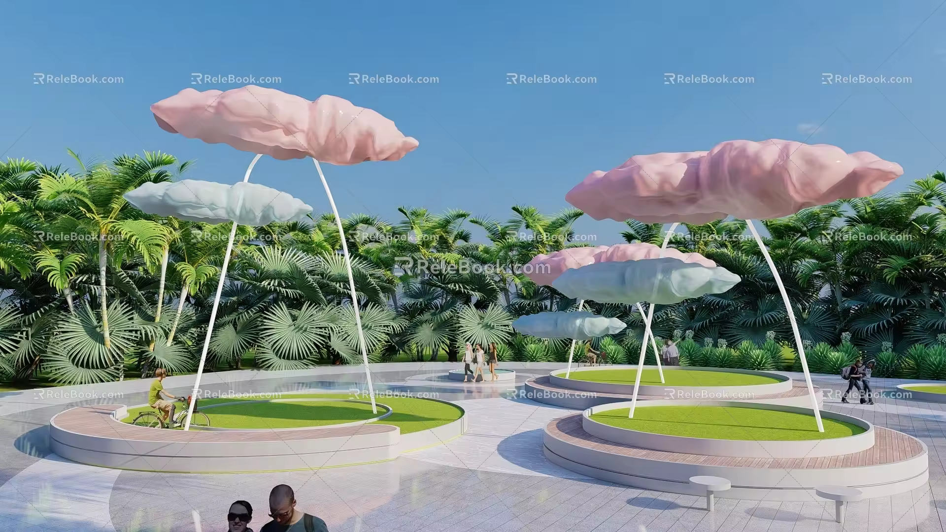 Cloud Theme Frame Cloud Art Device Rest Seat Outdoor Porch Frame Cloud Frame 3d model