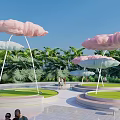 Cloud Theme Frame Cloud Art Device Rest Seat Outdoor Porch Frame Cloud Frame 3d model